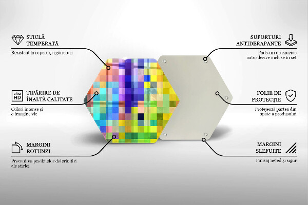 Chopping board Colorful squares pixels