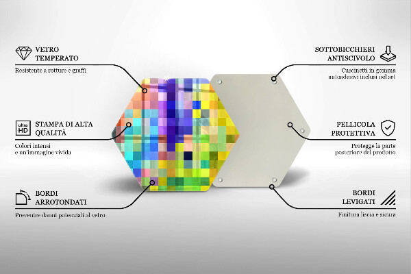 Chopping board Colorful squares pixels