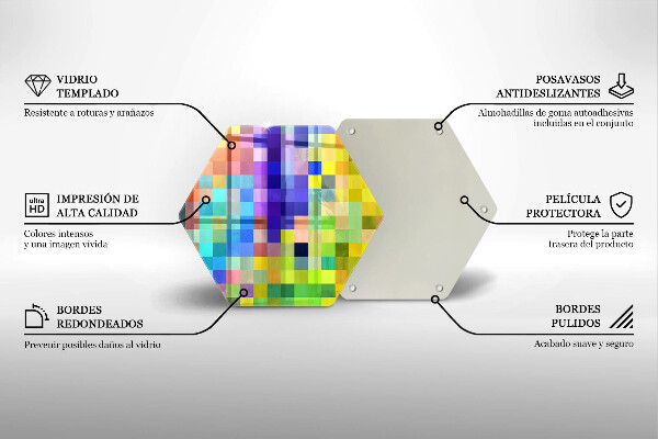 Chopping board Colorful squares pixels