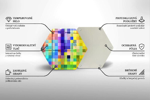 Chopping board Colorful squares pixels