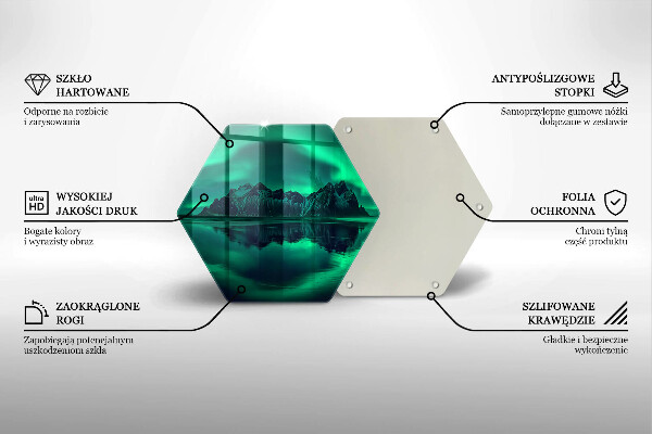 Chopping board Landscape of the aurora polar