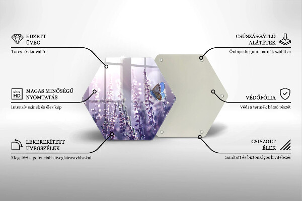 Chopping board Field flowers and butterfly