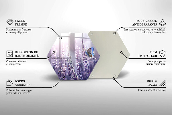 Chopping board Field flowers and butterfly