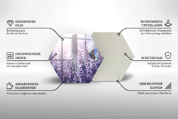 Chopping board Field flowers and butterfly