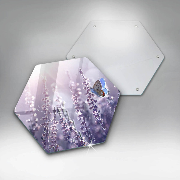 Chopping board Field flowers and butterfly