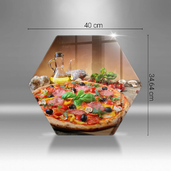 Glass chopping board Italian pizza