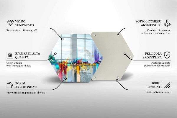 Glass chopping board Painted abstraction