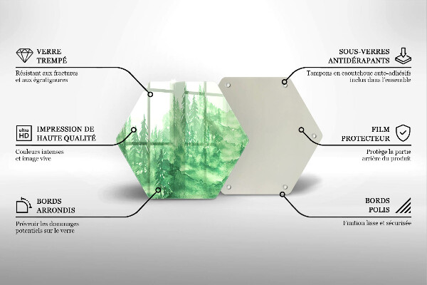 Glass chopping board Painted forest