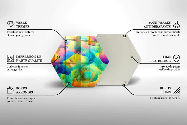 Glass chopping board Colorful abstraction