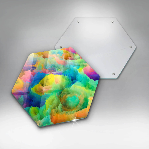 Glass chopping board Colorful abstraction
