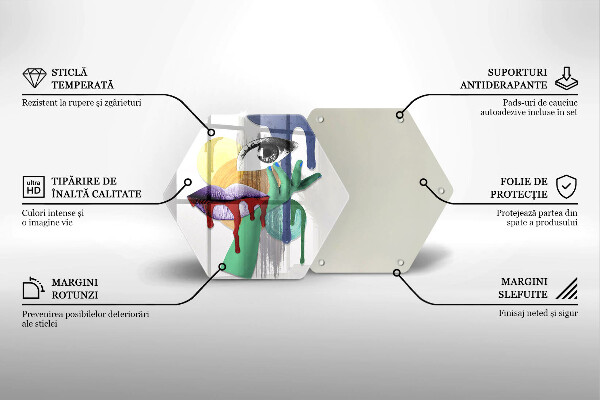 Glass chopping board An abstract art collage