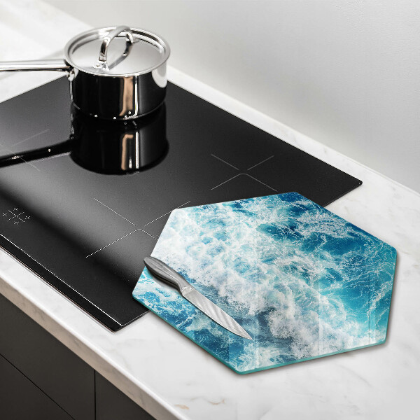 Glass chopping board Water sea waves