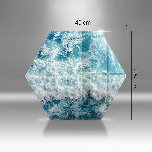 Glass chopping board Water sea waves