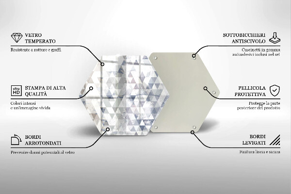 Glass chopping board Triangle pattern