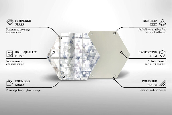 Glass chopping board Triangle pattern