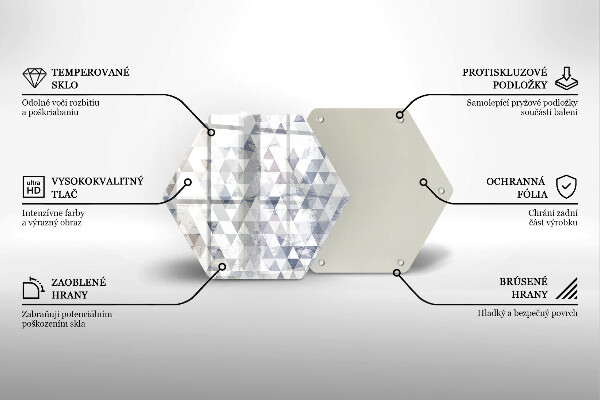 Glass chopping board Triangle pattern