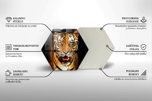 Glass chopping board Wild animal tiger