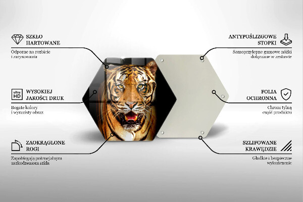 Glass chopping board Wild animal tiger