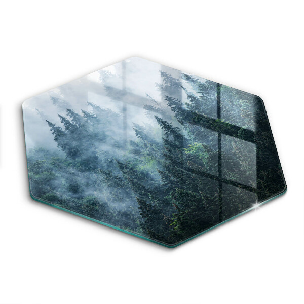 Chopping board Forest of trees and fog