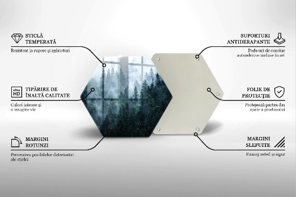 Chopping board Forest of trees and fog
