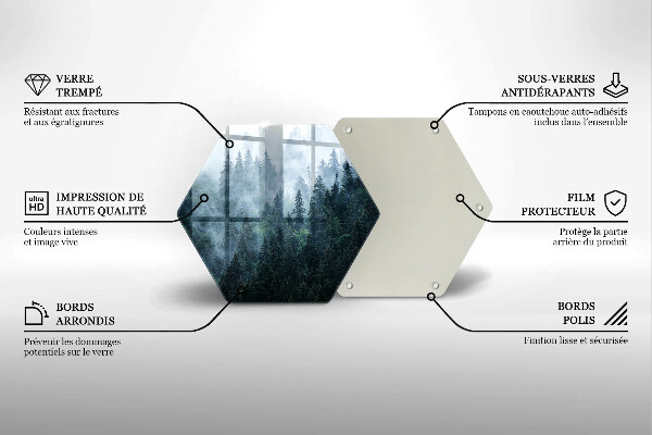 Chopping board Forest of trees and fog