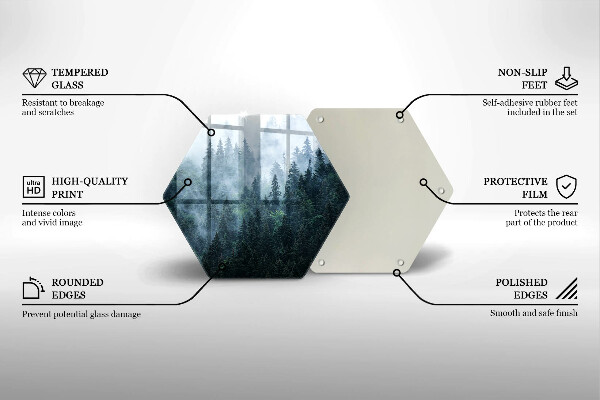 Chopping board Forest of trees and fog