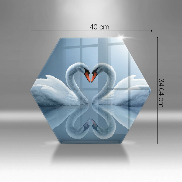 Chopping board Two swans heart