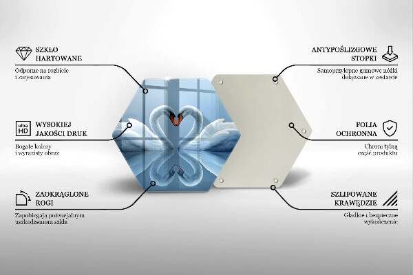 Chopping board Two swans heart