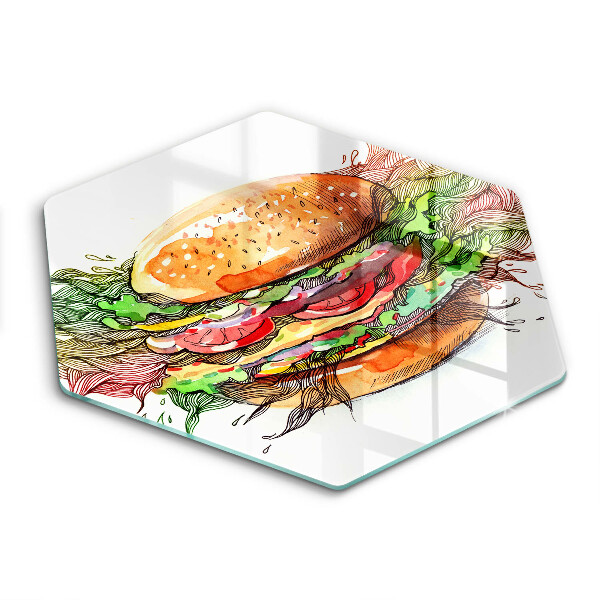 Chopping board Drawing hamburger