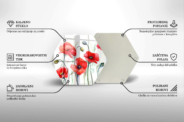 Chopping board Red flowers