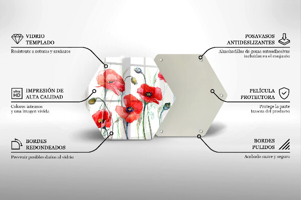 Chopping board Red flowers