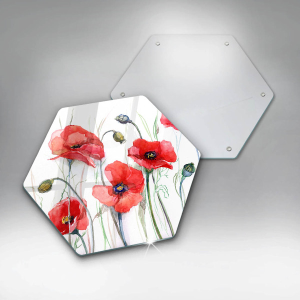 Chopping board Red flowers