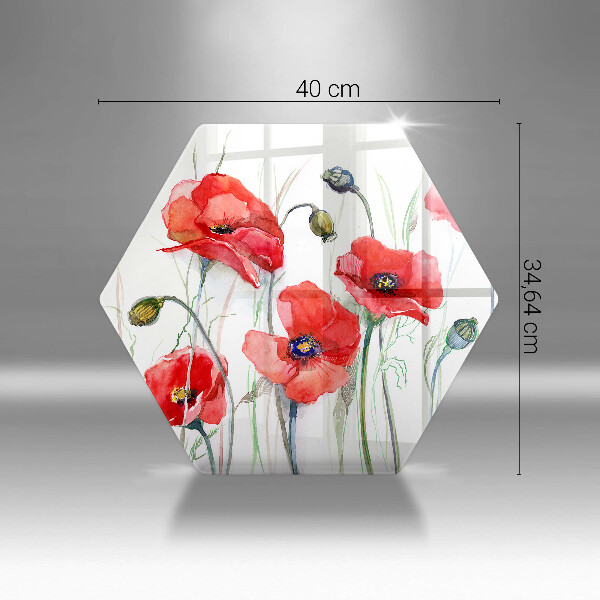 Chopping board Red flowers