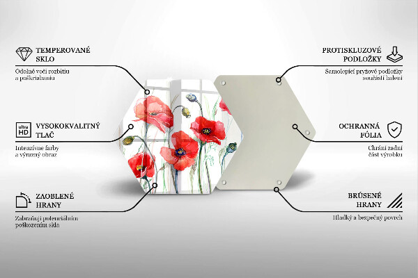 Chopping board Red flowers