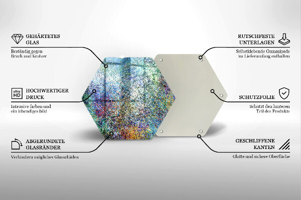 Chopping board Colorful abstraction of the line