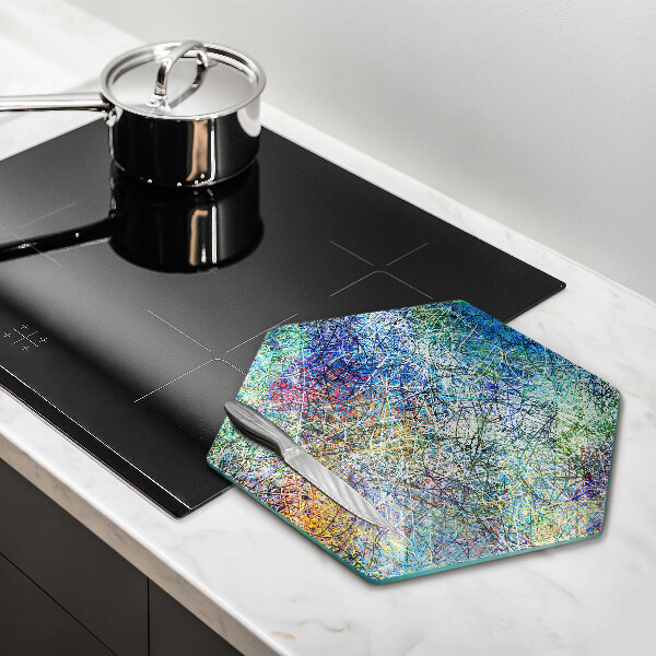 Chopping board Colorful abstraction of the line