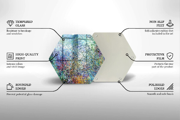 Chopping board Colorful abstraction of the line