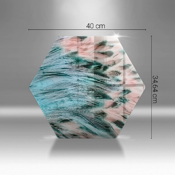 Chopping board glass Boho bird feathers