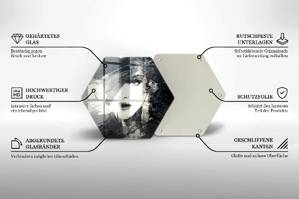 Chopping board glass Women's painting