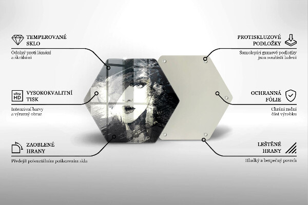 Chopping board glass Women's painting