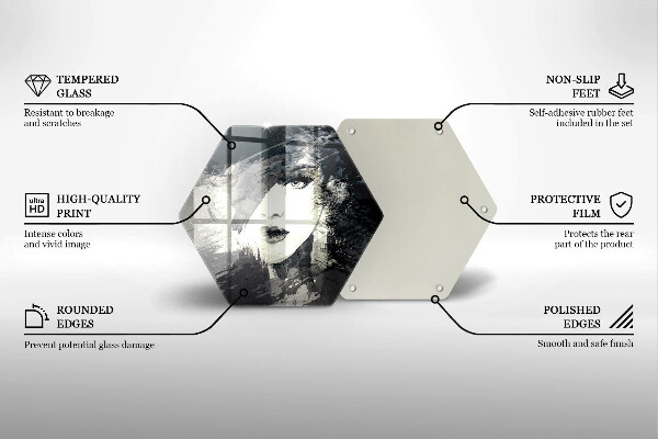 Chopping board glass Women's painting