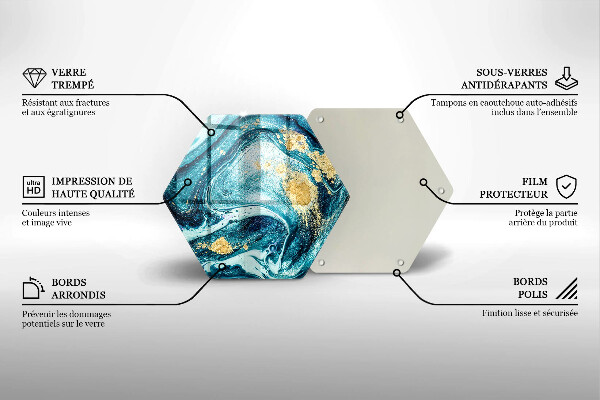 Chopping board Blue abstraction gold