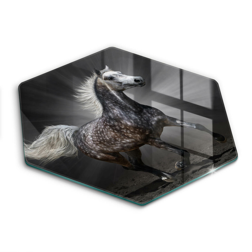 Chopping board glass Horse at a gallop