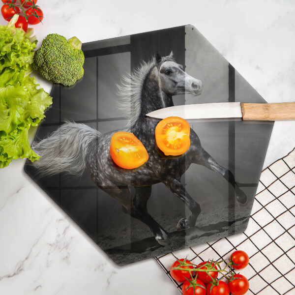 Chopping board glass Horse at a gallop
