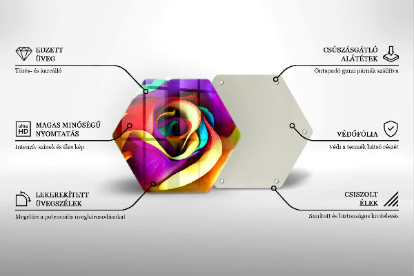 Chopping board Colorful rose petals