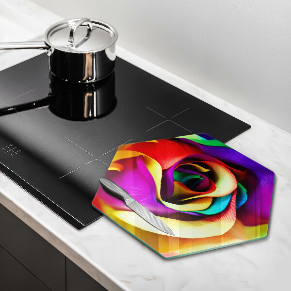 Chopping board Colorful rose petals
