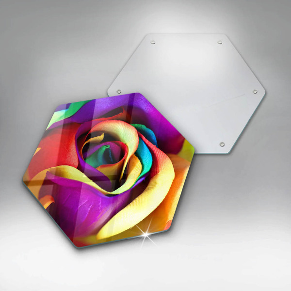 Chopping board Colorful rose petals