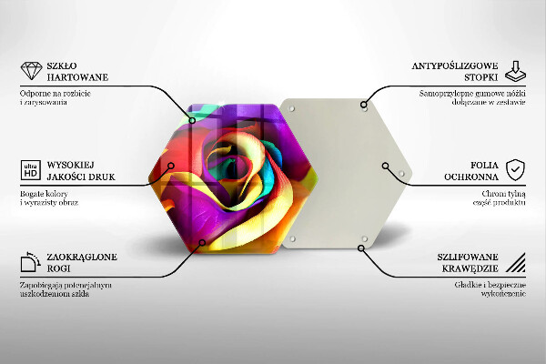 Chopping board Colorful rose petals