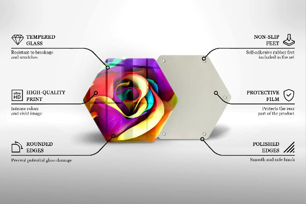 Chopping board Colorful rose petals