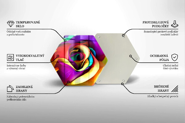 Chopping board Colorful rose petals